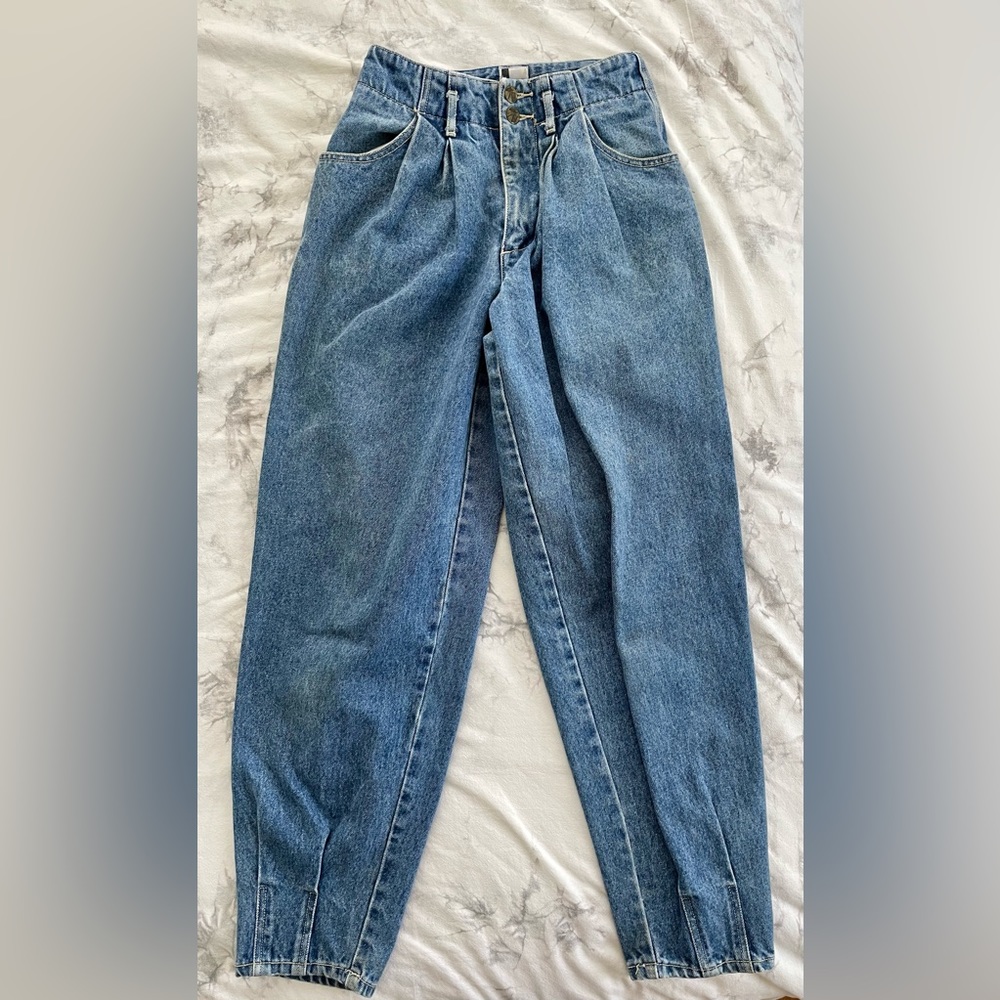 Vintage Hype Pleated Jeans—Size 4